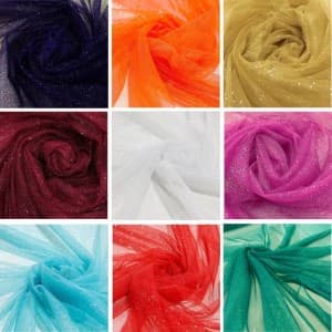 Promoção Tecido Tule com Brilho 1,5M Largura Tule Glitter - 50cm