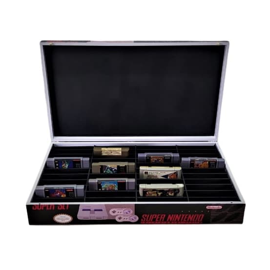 Caixa Super Nintendo Para Cartuchos - 44 Fitas Em Mdf