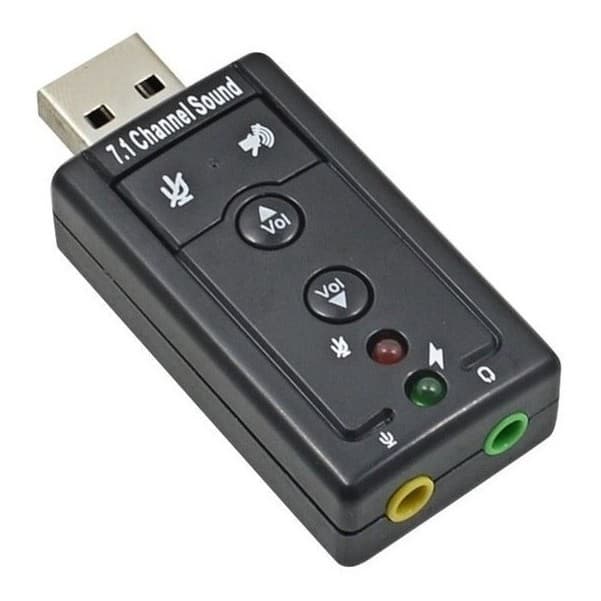 Placa De Som Usb Adaptador Áudio 7.1 C/ P2 Pc Notebook