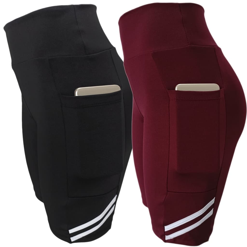Kit 2 Bermudas Ginástica / Yoga / Corrida Suplex com 2 Bolsos
