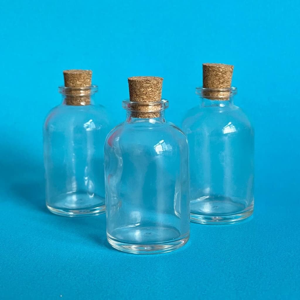 Kit 20 Unidades Vidro Penicilina Rolha Cortiça 50mL Lembrancinhas