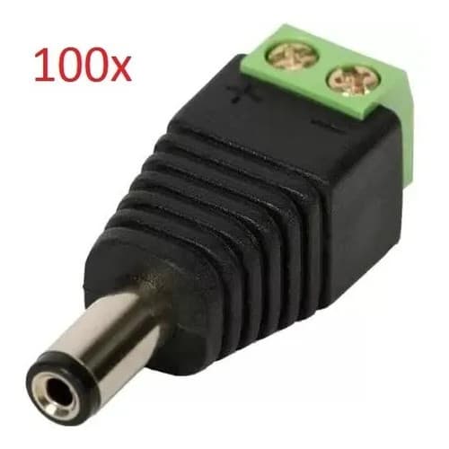 Kit 100 Conector P4 Macho Borne Cftv