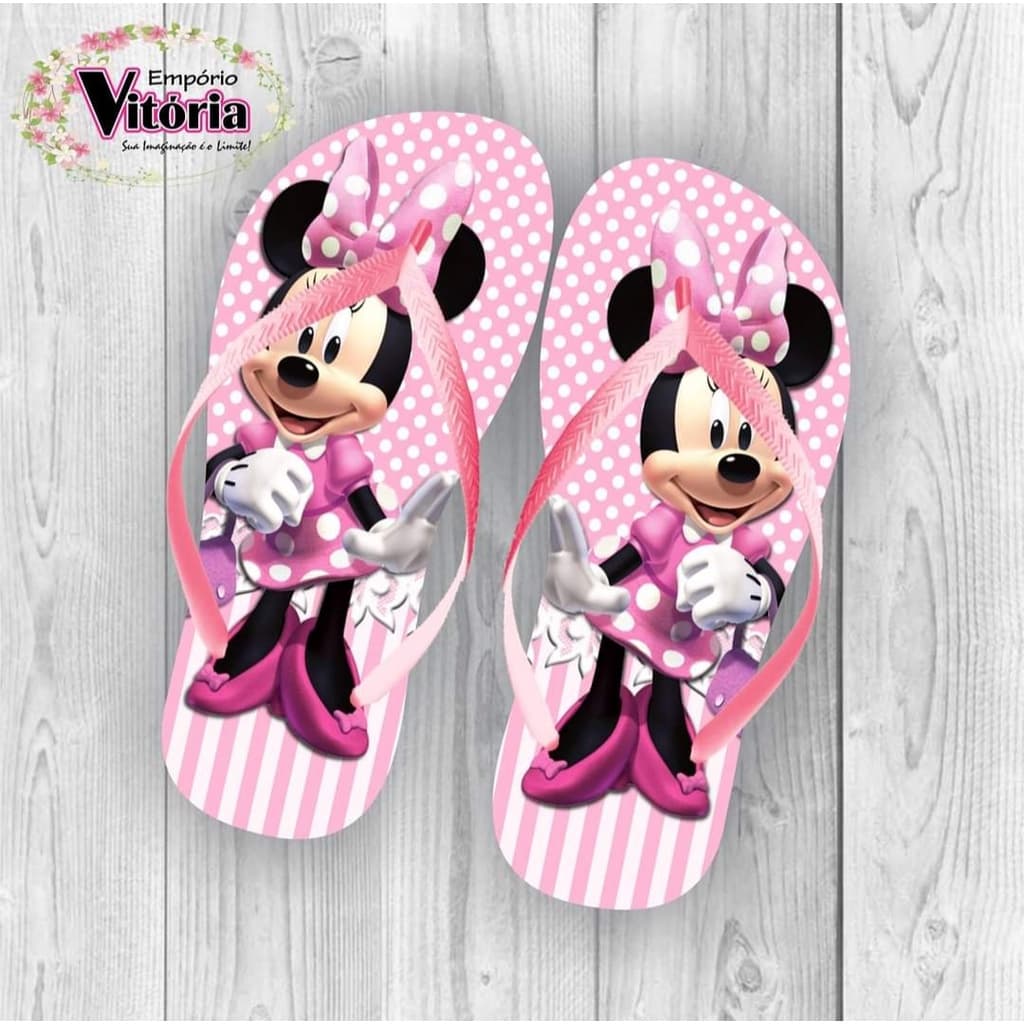 Chinelo Infantil Minnie Listas