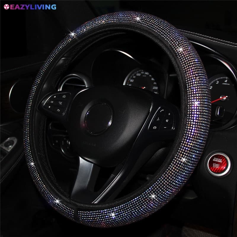 Capa Colorida Com Brilho De Diamante Cristal Para Roda De Carro/Acessórios Interiores