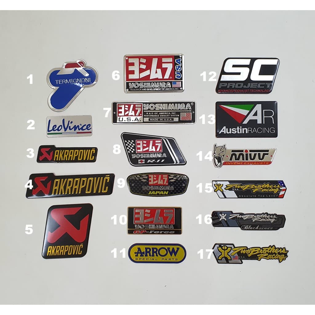 Adesivos Emblemas De Alumínio Resistente Ao Calor Para Tubo De Escape De Motor