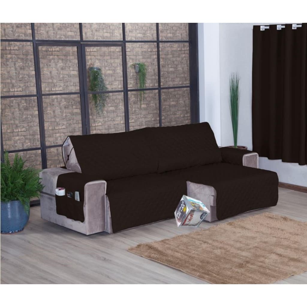 Protetor Sofá Retrátil Assento 2,40m Micropercal 2Md Tabaco