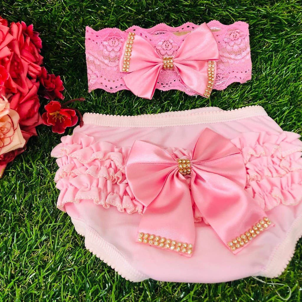 Calcinha bunda rica + faixa para bebê infantil