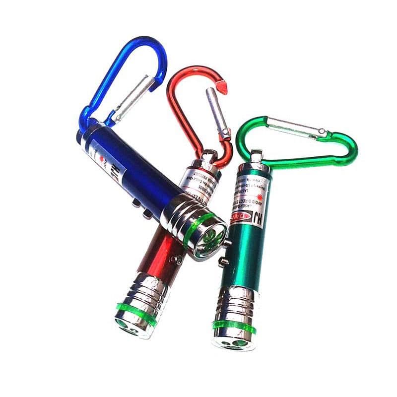 Laser Pointer Vermelho 3 Em 1 Chaveiro Lanterna Brincar Gato