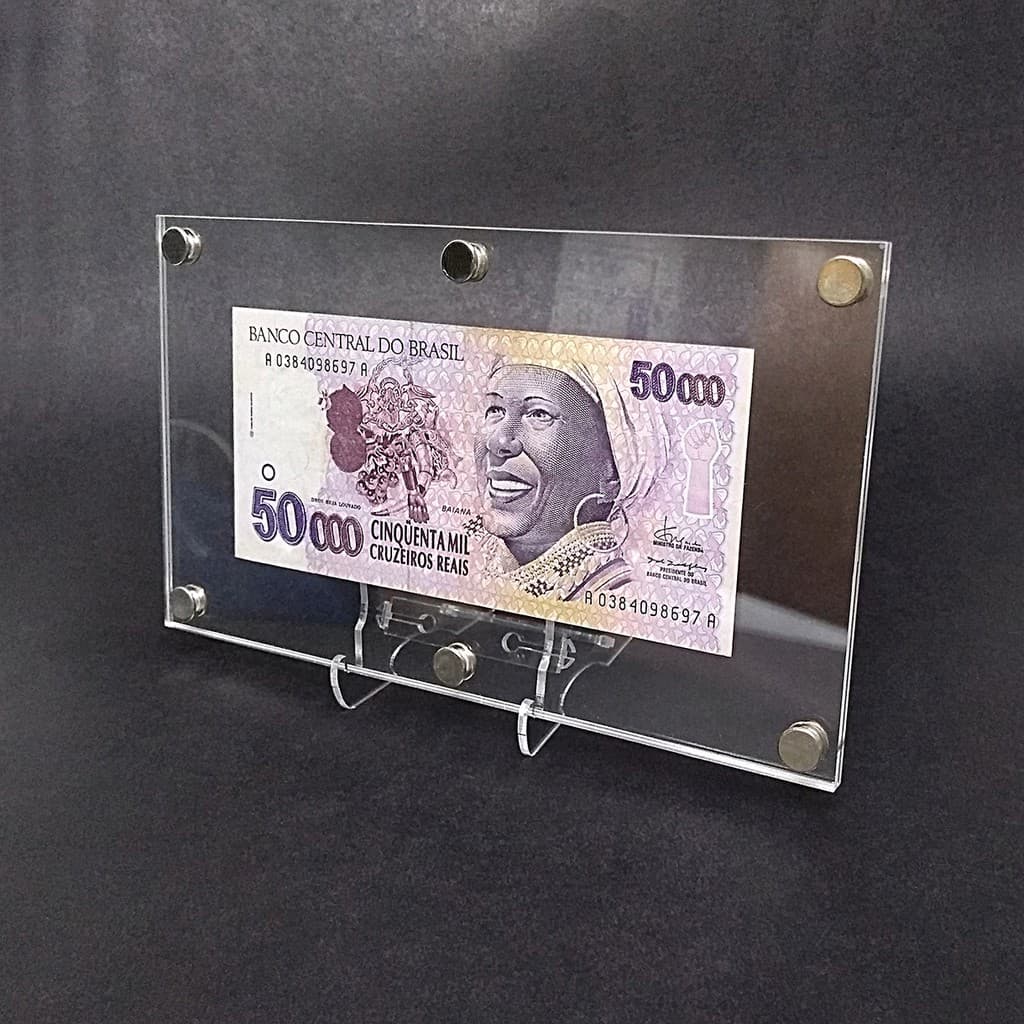 Display Expositor em Acrílico para Cédulas Modelo Simples - T1