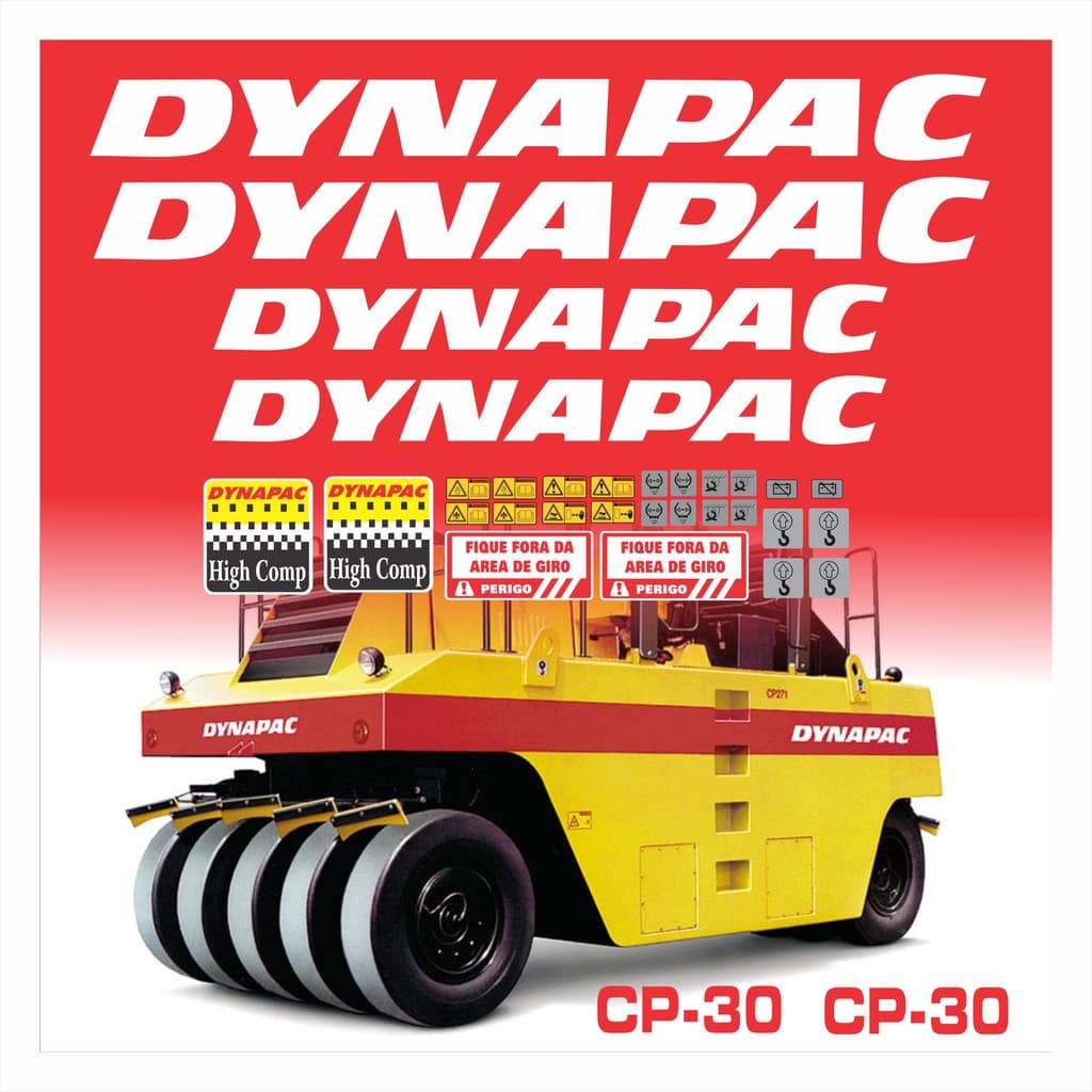 Kit Adesivos Rolo Compactador Dynapac Cp-30 Cp30 R783