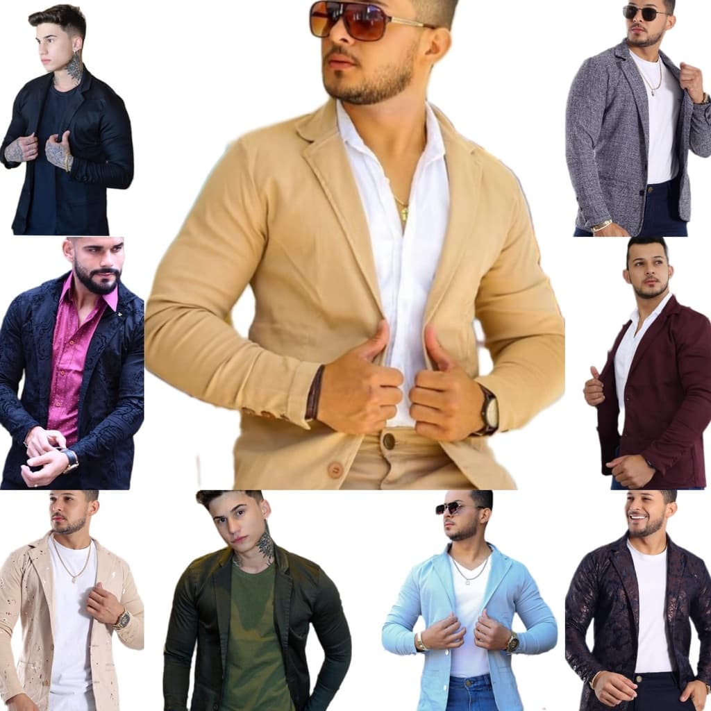 Blazer Masculino Slim Fit Elastano Moderno Esporte Fino
