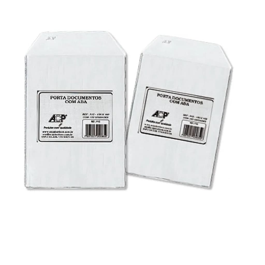 Envelope Porta Documento Plástico Com Aba 120x160mm 100 Un.