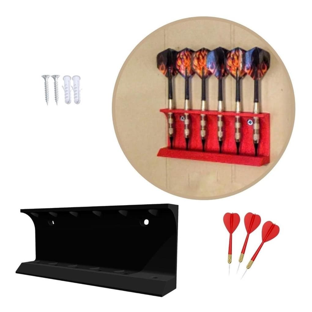 Suporte Alvo De Dardos Jogo Guardar 6 Dardos Profissionais