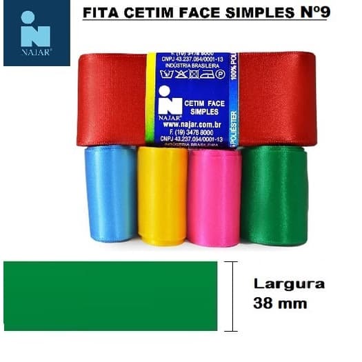 Fita Cetim Najar Nº9 * Pç c/10m X 38mm