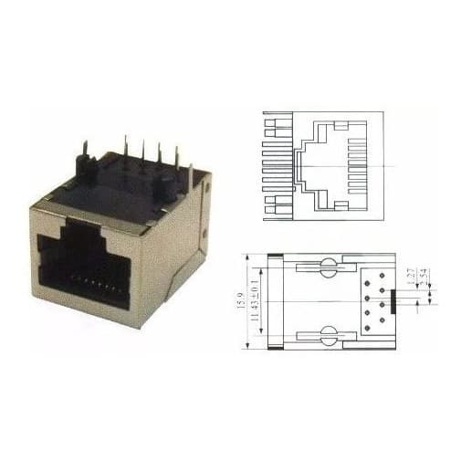 modular Jack Rj45 Fêmea Blindado 8p8c 90g  59-01