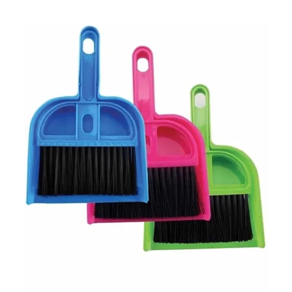 Kit Mini Vassourinha Pá De Lixo Multiuso Pá E Escova Limpeza