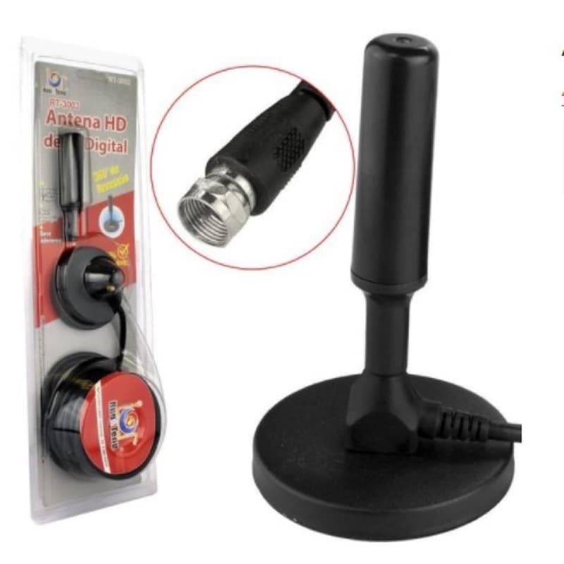 Antena Hd De Tv Digital Interno Externo 5M Cabo 3832