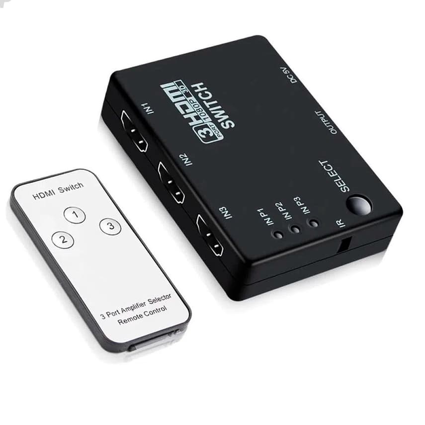 Chaveador Seletor Hub Switch Hdmi Full Hd 3x1 Com Controle