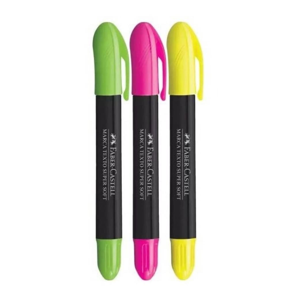 Kit Marca Texto Faber-castell Super Soft Gel Neon - C/3