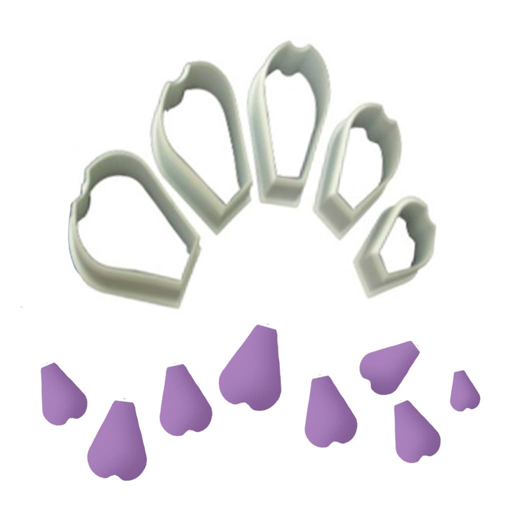 Kit Cortador Formato Pétalas 5 Peças P/ Massas Biscuits