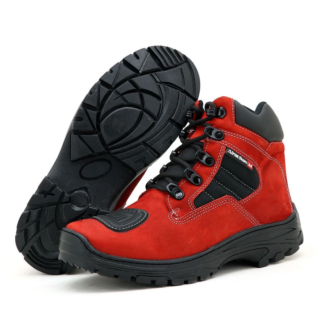 COTURNO MASCULINO MILITAR ATRON COURO 245 VERMELHO