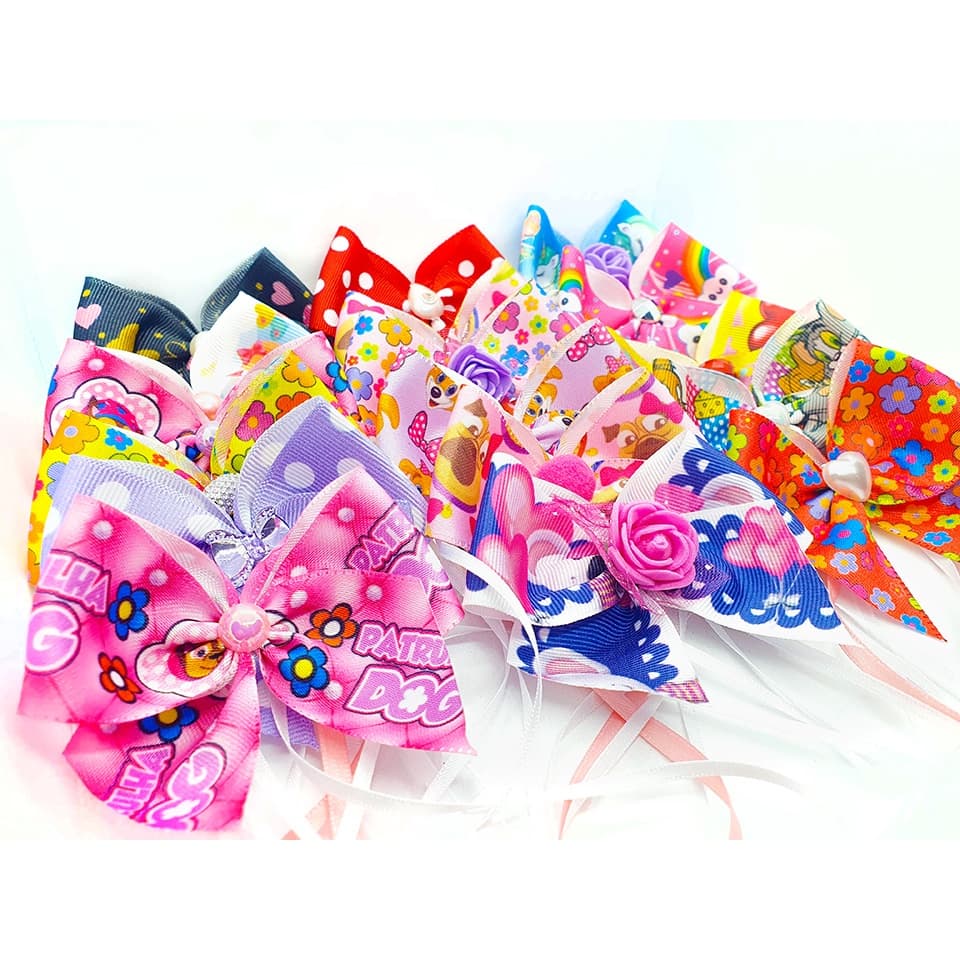 20 Laços De Pescoço Pet Estampados Pet Shop Cetim Banho e tosa