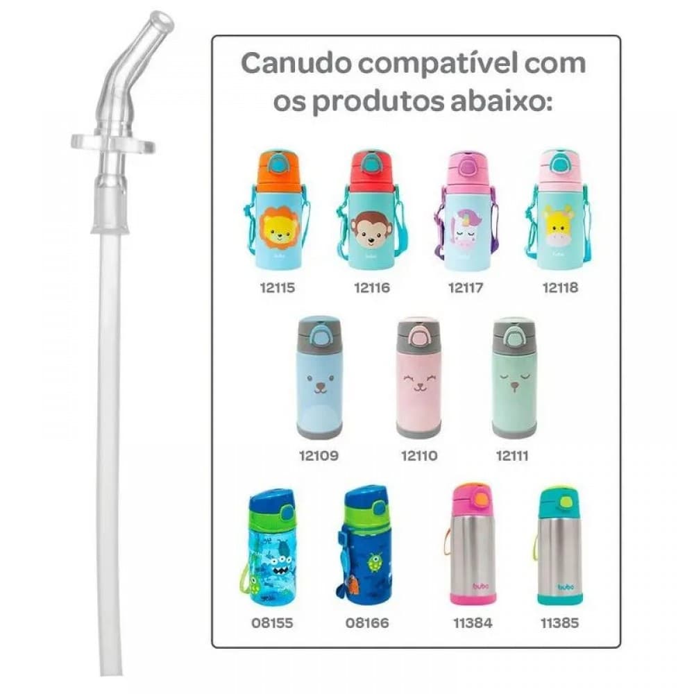 Refil Canudo De Silicone buba Compatível Garrafinha Térmica e Alumínio Garrafa