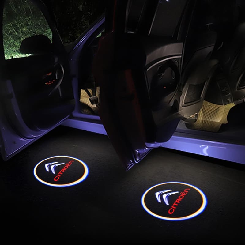2pçs LED Porta Do Carro Luz De Boas-Vindas Projetor 3D Sem Fio Para Citroen C1 C2 C3 C4 C5 C3 Picasso C-Elysee Jumper