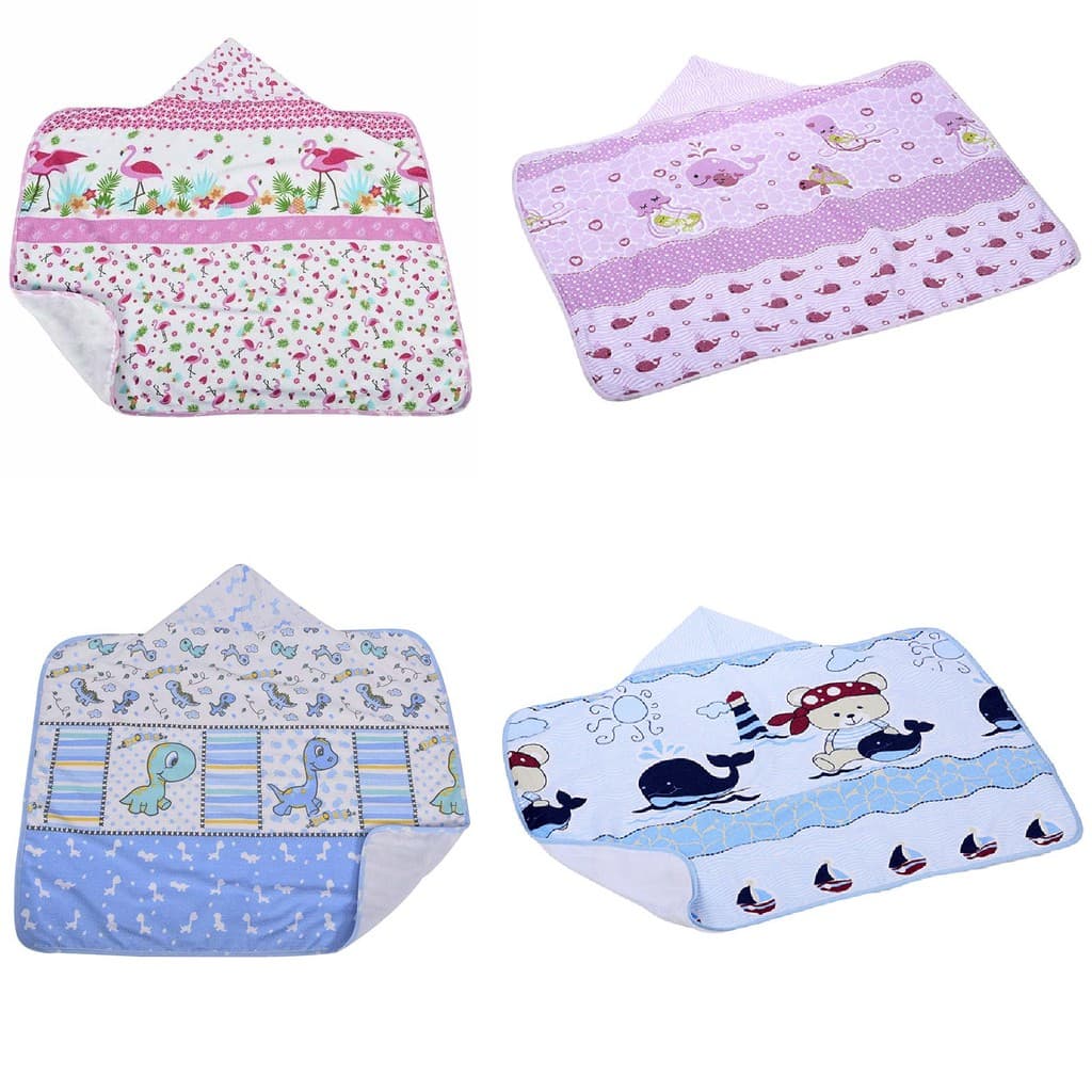 Toalha De Banho Forrada Com Fralda E Capuz Enxoval Bebê Dengo e Filhotes