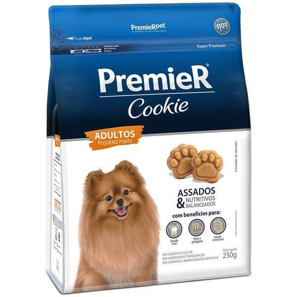 Kit 3 Biscoito Premier Pet Cookie para Cães Adultos Raças Pequenas 250g