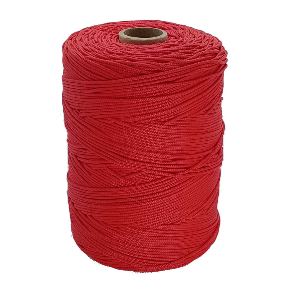 Corda Trançada 3,0mm Vermelha (seda)  Rolo Com 207 Metros GKL