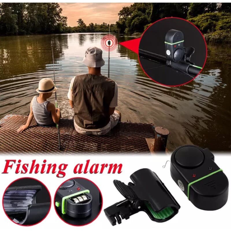 Alarme Para Vara Sonoro De Pesca com Led Pescaria Noturna Prendedor de Metal barco caiaque peixes encosta barranco
