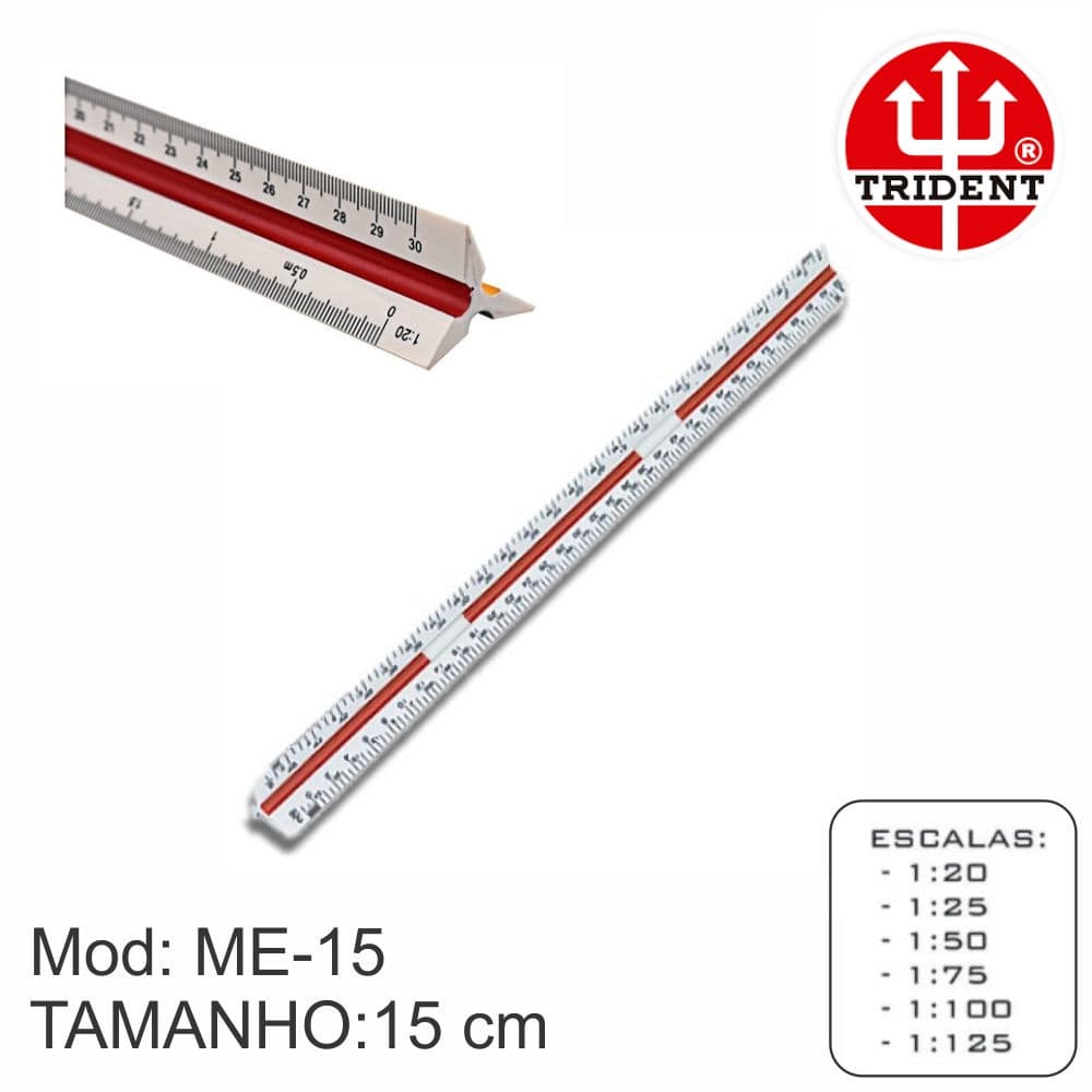 Escalimetro Trident bolso mini ME-15 Numero 1 Desetec 15 cm