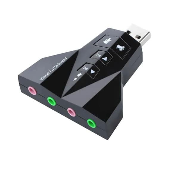 Placa De Som Adaptador Usb 7.1 Entrada P2 Fone Microfone