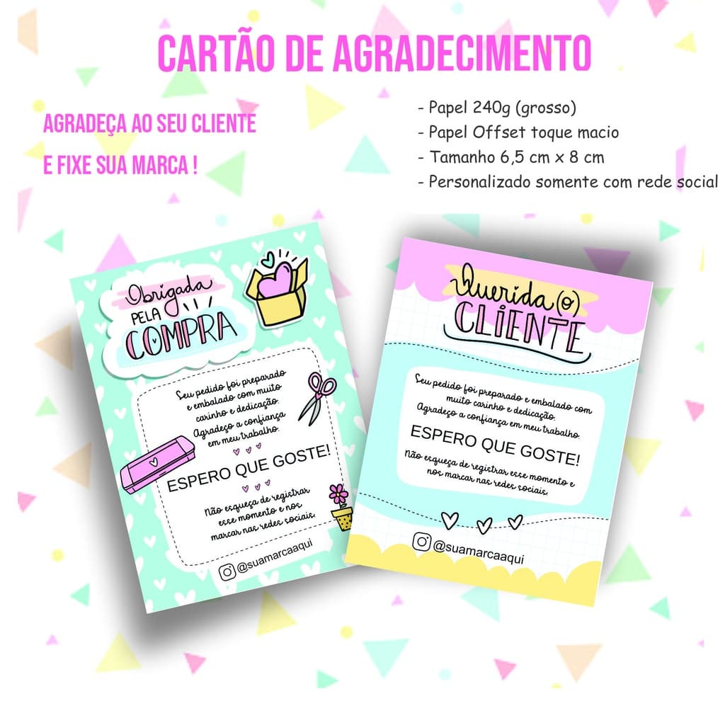 50 tag cartão de agradecimento etiqueta para embalagem cliente