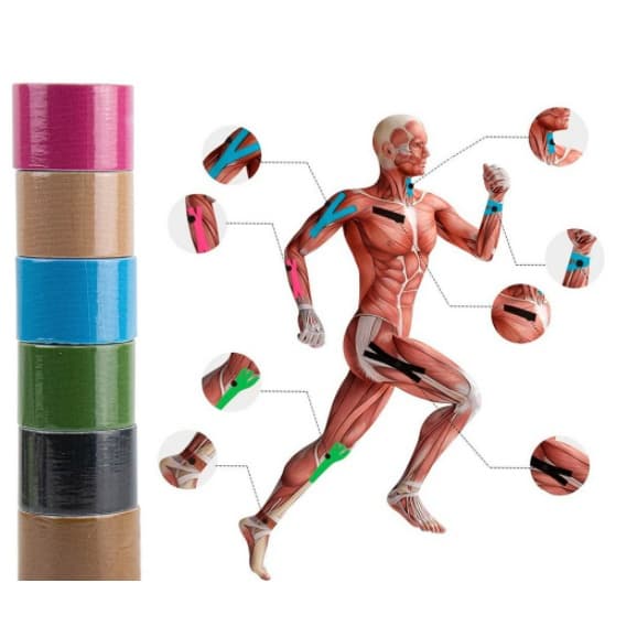 Fita Kinesio Tape Bandagem Funcional Elástica Adesiva Sports 5 Metros