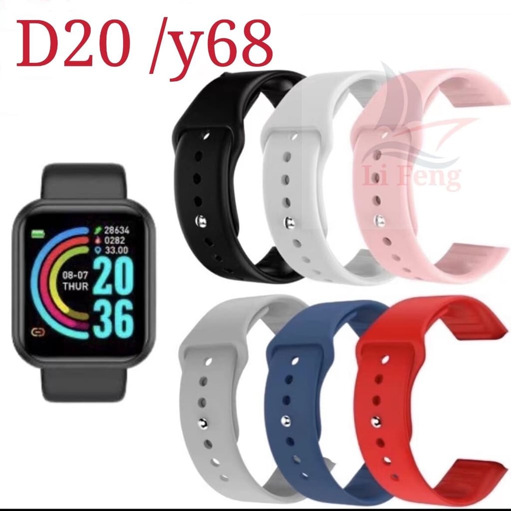 Pulseira Silicone Colorida para Smartwatch D20 / D13 / 116 Plus / Y68 – Conforto e Estilo