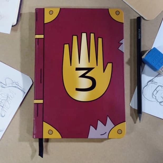 Caderno SKETCHBOOK  Gravity Falls  Diário Perdido numero 3.