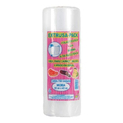 Bobina Plástica 30x40 Folha Picotada Para Alimentos 700 Folhas