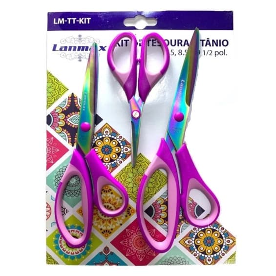 Tesouras com Lâmina de Titânio Lanmax Artesanato Patchwork multiuso Tesouro Titanium