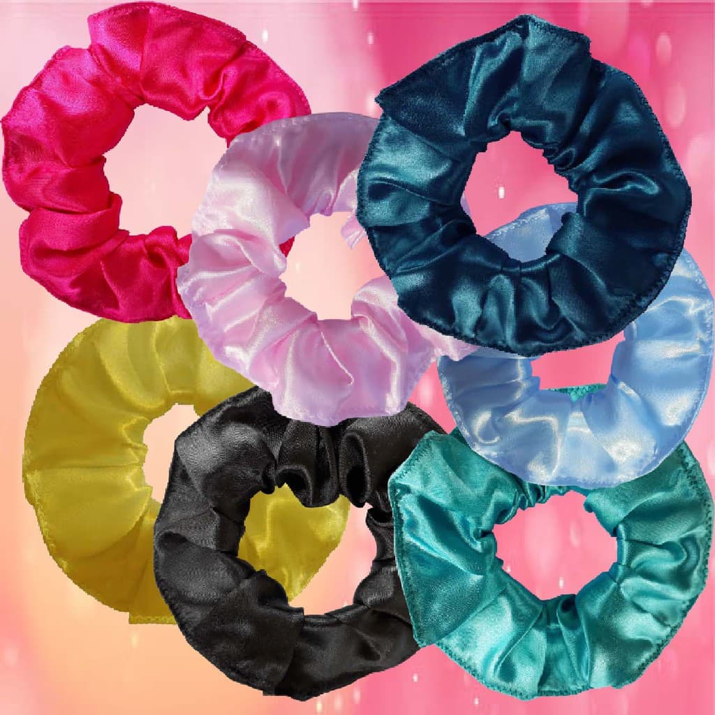 Scrunchie de cetim Anti frizz - Xuxa rabicó fru fru elástico de cabelo
