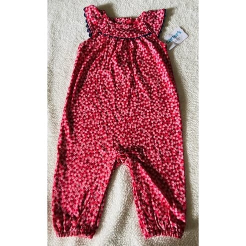 Macacão Longo Bebê Carter's Sem Manga Floral Vermelho 🥰 Tamanho 6 meses ☺️ lindoooooo!!!