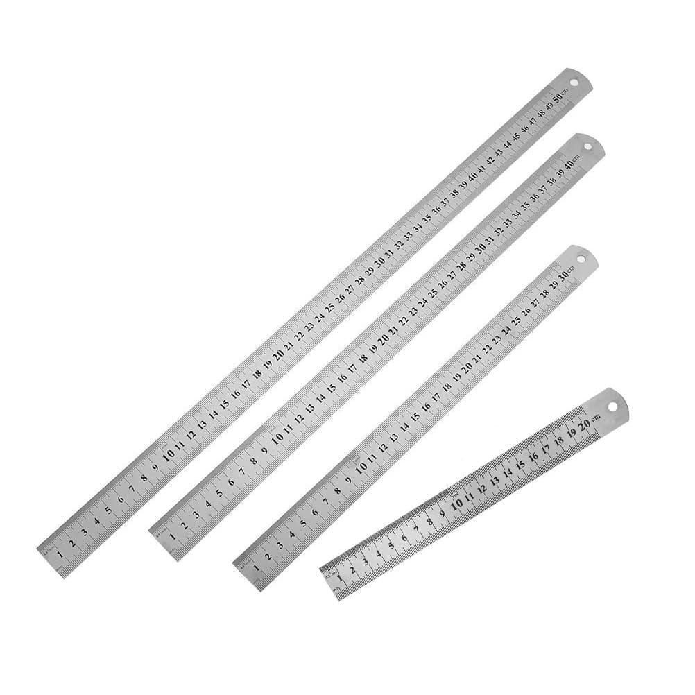 Régua De Metal Aço Inox 15cm/20cm/30cm/40cm/50cm/60cm/1m Patchwork/Artesanato/Projetista/Profissional