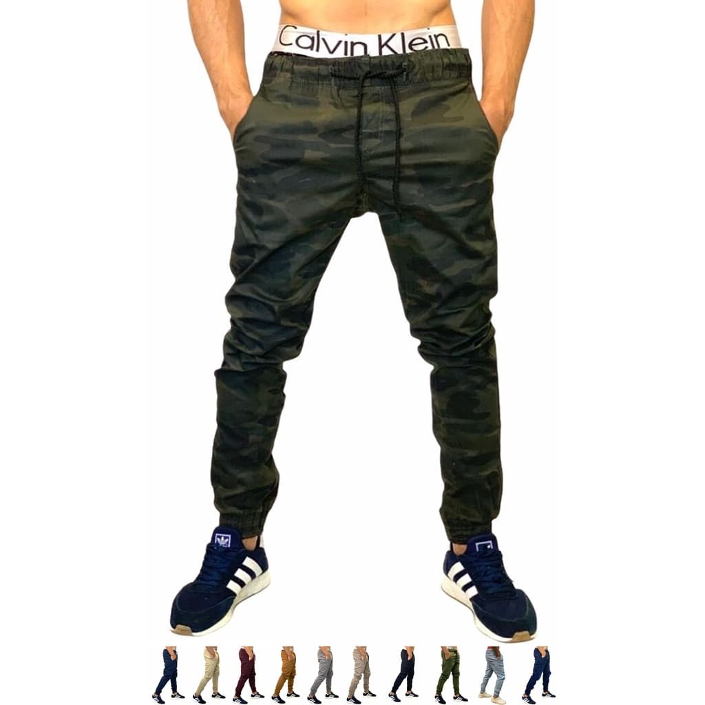 Calça Jogger Jeans e Sarja Masculina Camuflada a Pronta Entrega
