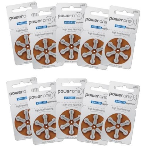Pilha Auditiva 312 Power One Bateria Pr41 60 unidades