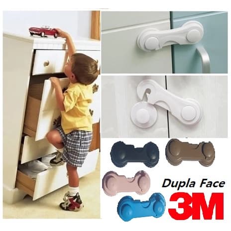 Kit 3 Travas Para Gaveta Porta Armário Segurança Bebê - Opção de cores