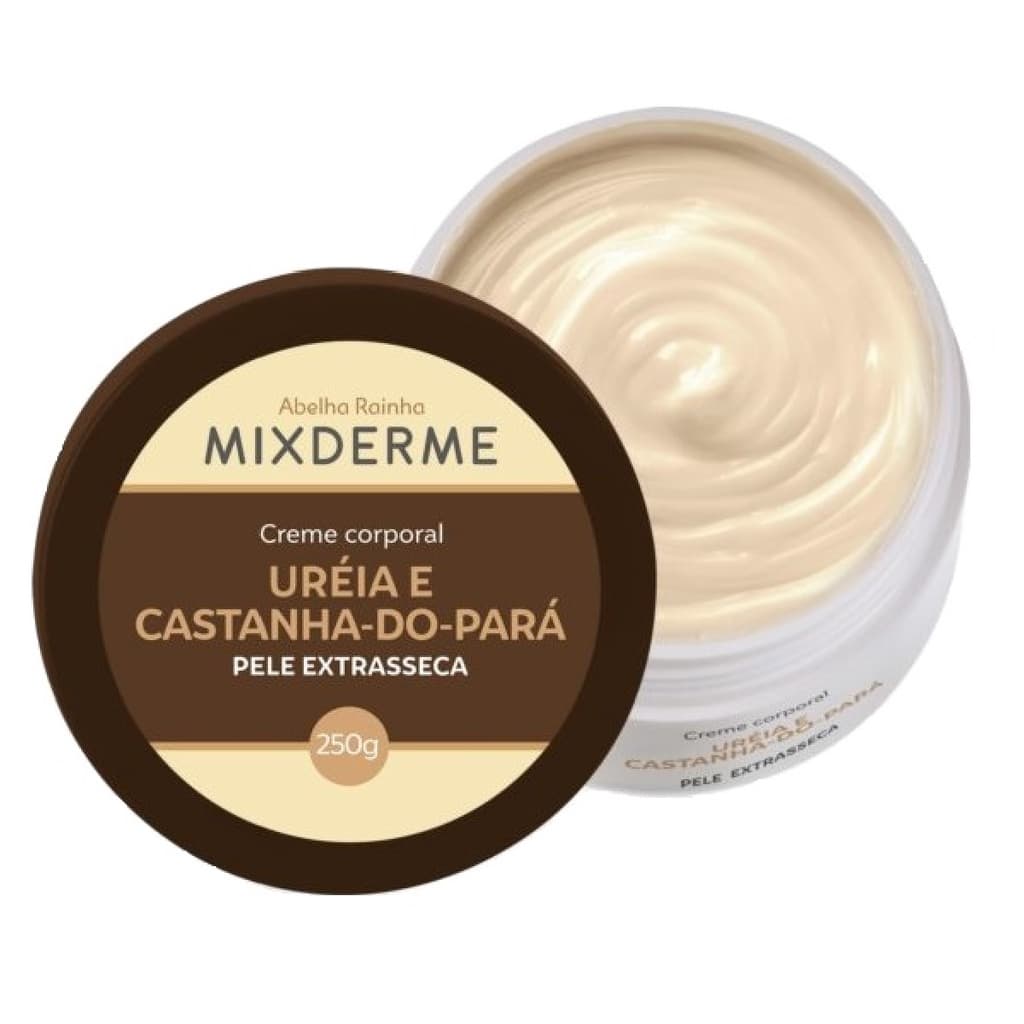 Creme Corporal Pele Extra Seca Com Uréia E Castanha Do Pará Mixderme Abelha Rainha 250g