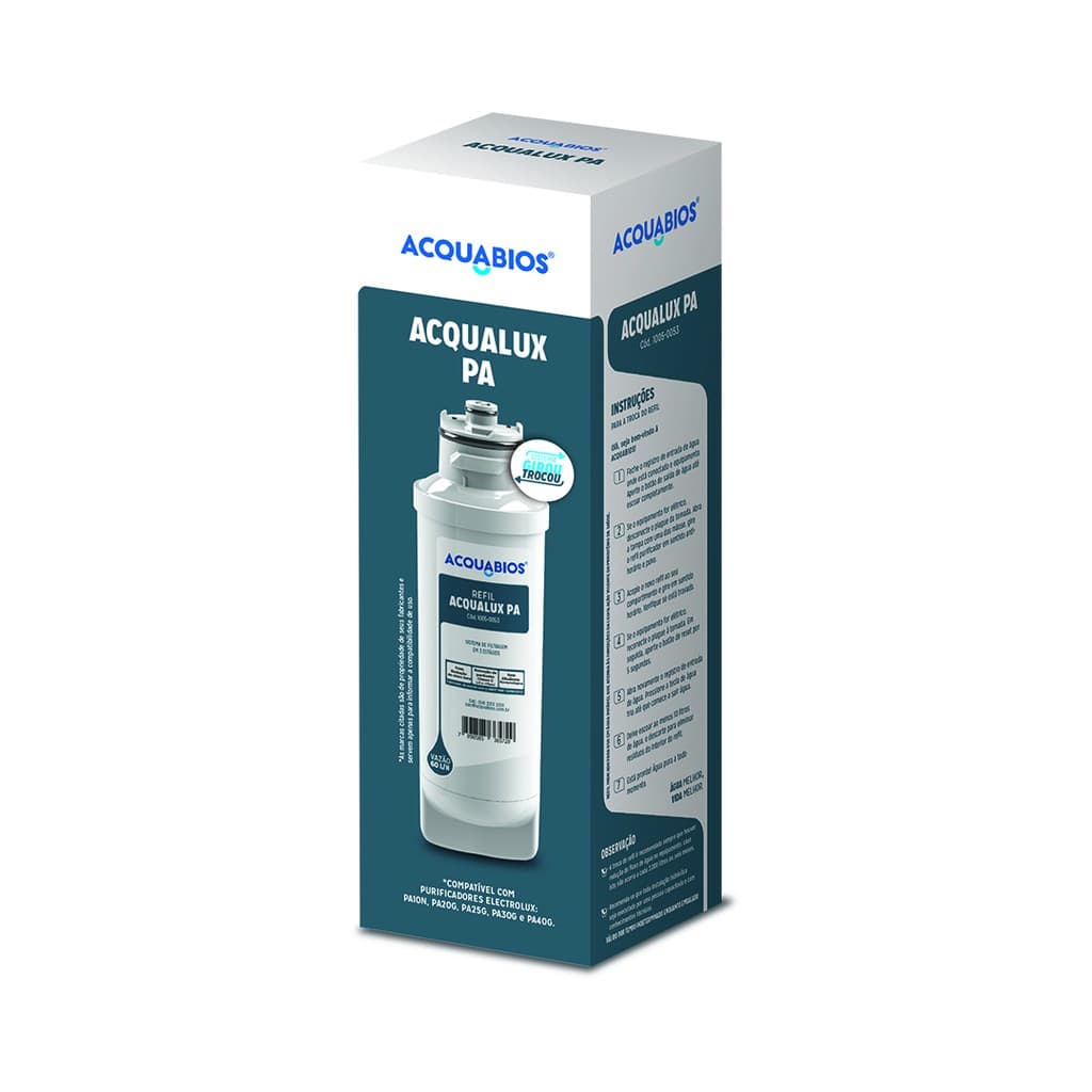 REFIL PURIFICADOR ACQUALUX PA / Electrolux modelos PA10N, PA20G, PA25G, PA30G e PA40G.