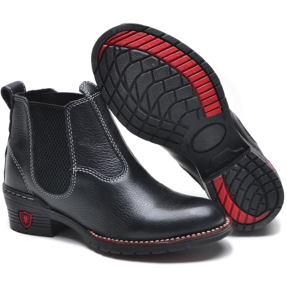 Botina Infantil ClaCle em Couro Legítimo Preto