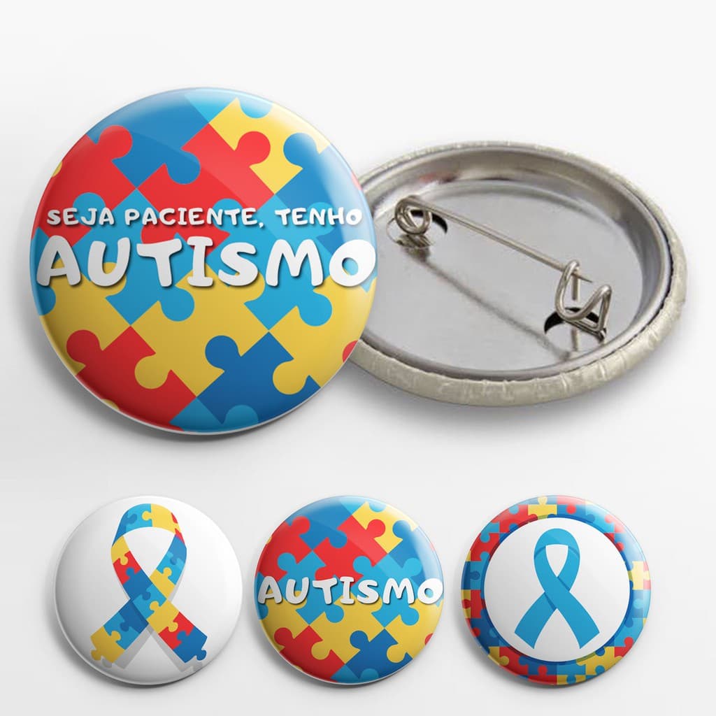 Bottons Autismo ( Abril Azul conscientização autista )